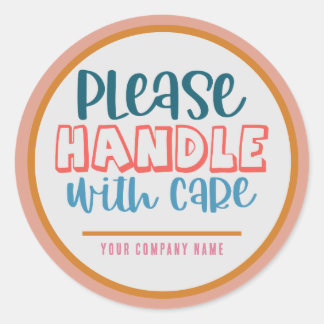 Gelieve te behandelen met de Aangepaste Zaken van  Ronde Sticker