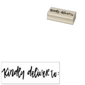 Gelieve te bezorgen aan - Brush Script Rubberstempel (Gestempeld)