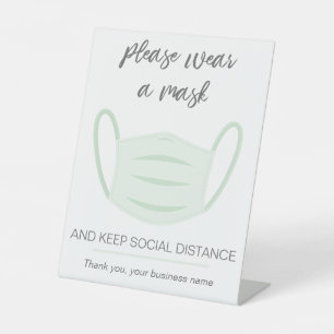 Gelieve te draag een bedrijfsteken van de maskerdo reclamebord met voetstuk