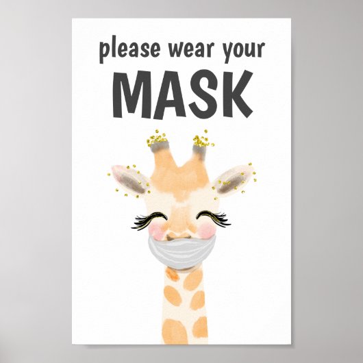 Gelieve te Draag een Maskerteken, Vereist Masker, Poster (Voorkant)