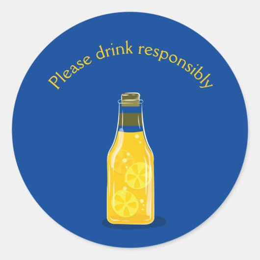 Gelieve te Drinken Verantwoord Open thuis Ronde Sticker (Voorkant)
