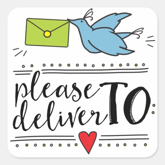 Gelieve te leveren aan Whimsical Envelope Sticker (Voorkant)