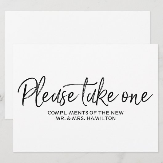 "Gelieve te nemen één" Berichten die door de zegen Kaart (Voorkant / Achterkant)