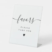 Gelieve te nemen een zwart-wit en wit modern manus reclamebord met voetstuk (Voorkant)