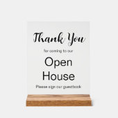 Gelieve te ondertekenen Gastenboek Makelaar Open H Acryl Bord (Voorkant)