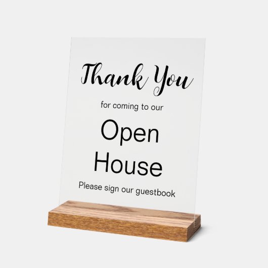 Gelieve te ondertekenen Gastenboek Makelaar Open H Acryl Bord (Hoek)