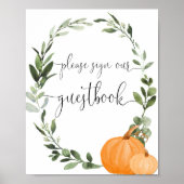 Gelieve te ondertekenen ons baby shower van de her poster (Voorkant)