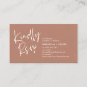 Gelieve te reageren Moderne Minimalistische Trouw  Informatiekaartje (Voorkant)