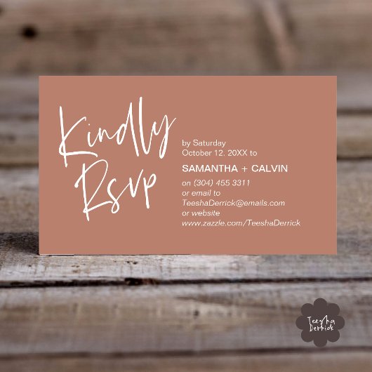 Gelieve te reageren Moderne Minimalistische Trouw  Informatiekaartje