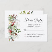 Gelieve te reageren RSVP Kerstgroen Vakantie (Voorkant / Achterkant)