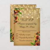 Gelieve te reageren Zonnebloem Bruiloft Aankondiging (Voorkant / Achterkant)