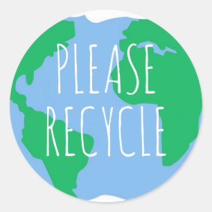 Gelieve te Recyclen hergebruik sparen de Groene Pl Ronde Sticker
