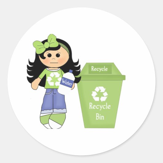Gelieve te Recyclen Ronde Sticker (Voorkant)