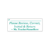 "Gelieve te Reviewen, Correct, Initiaal & Terugkee Zelfinktende Stempel (Design)