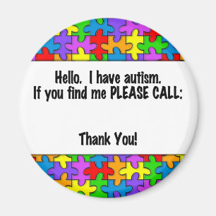 Gelieve te roepen Autism identiteitskaart- Label Magneet