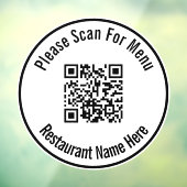 Gelieve te scannen naar menu QR code Sjabloon Raamsticker (Vel 3)