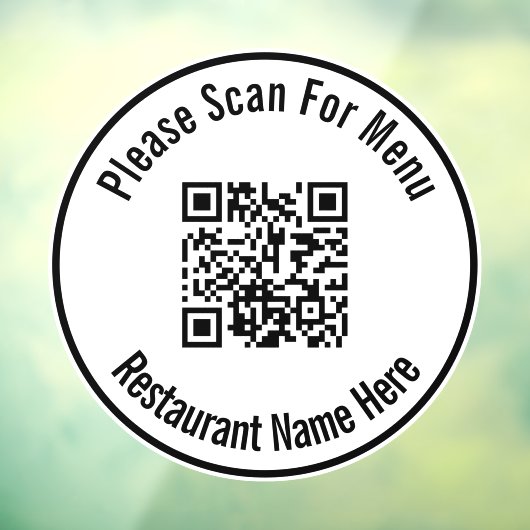 Gelieve te scannen naar menu QR code Sjabloon Raamsticker (Vel 3)