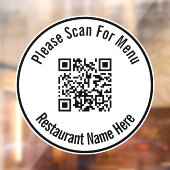 Gelieve te scannen naar menu QR code Sjabloon Raamsticker (Vel 2)