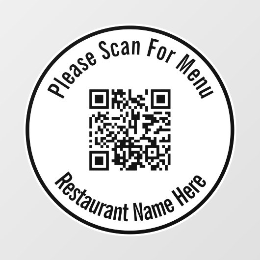 Gelieve te scannen naar menu QR code Sjabloon Raamsticker (Vel)