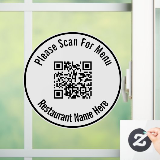 Gelieve te scannen naar menu QR code Sjabloon Raamsticker (Huis)
