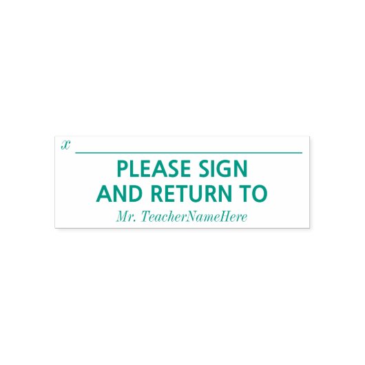 "GELIEVE TE SIGN EN TERUG AAN"en de Naam van de On Zelfinktende Stempel (Design)