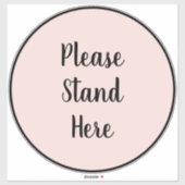 Gelieve te staan hier blush roze zwarte aangepaste sticker (Vel)