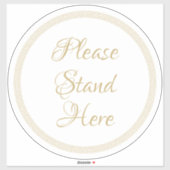 Gelieve te staan hier elegant gouden vloercirkelte sticker (Vel)