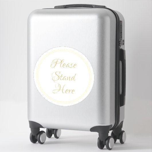 Gelieve te staan hier elegant gouden vloercirkelte sticker (Koffer)