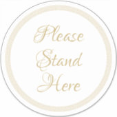 Gelieve te staan hier elegant gouden vloercirkelte sticker (Voorkant)