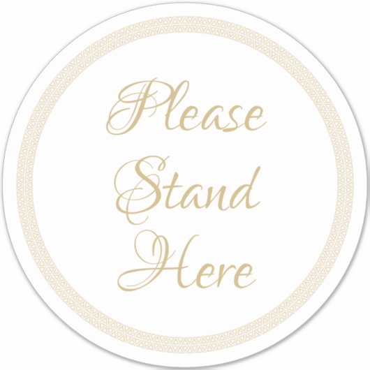 Gelieve te staan hier elegant gouden vloercirkelte sticker (Voorkant)