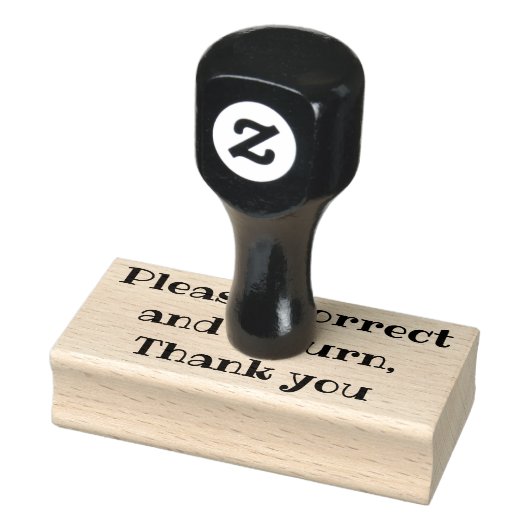 gelieve te verbeteren en terug te keren dank u rubberstempel (Stempel)