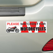 GELIEVE TE WACHTEN OP MOTORFIETSEN Bumpersticker (Op auto)
