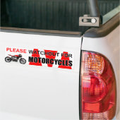 GELIEVE TE WACHTEN OP MOTORFIETSEN Bumpersticker (Op Truck)