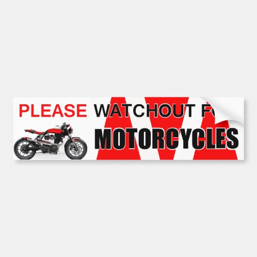 GELIEVE TE WACHTEN OP MOTORFIETSEN Bumpersticker (Voorkant)