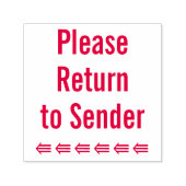 "Gelieve terug te keren naar afzender" + Pijl-rubb Zelfinktende Stempel (Design)