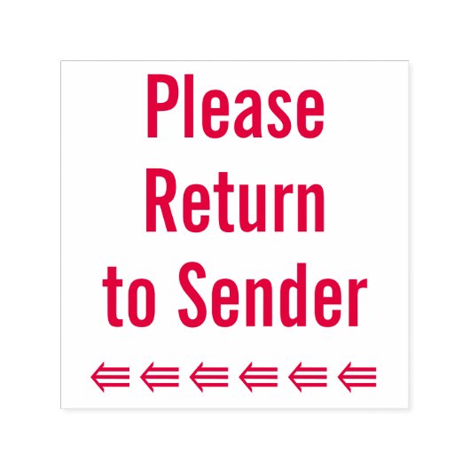 "Gelieve terug te keren naar afzender" + Pijl-rubb Zelfinktende Stempel (Design)