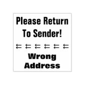 "Gelieve terug te keren naar afzender!", "Verkeerd Rubberstempel (Afrduk)