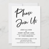 "Gelieve toe te treden tot ons" Moderne kalligrafi Kaart (Voorkant)