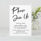 "Gelieve toe te treden tot ons" Moderne kalligrafi Kaart (Staand voorkant)