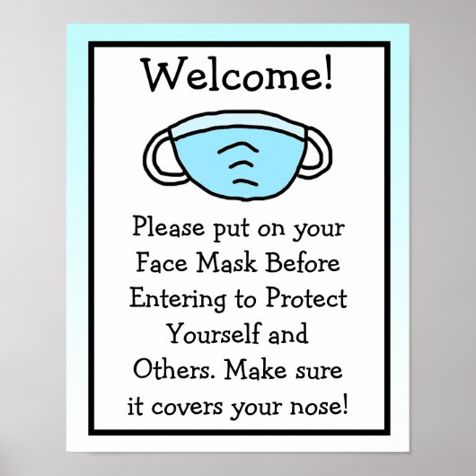 Gelieve uw gezichtsmasker aan te passen poster (Voorkant)