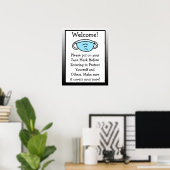 Gelieve uw gezichtsmasker aan te passen poster (Thuiskantoor)