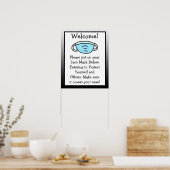 Gelieve uw gezichtsmasker aan te passen poster (Keuken)