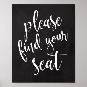 Gelieve Uw Plaats Te Vinden 8x10 Krijtbord Huwelij Poster