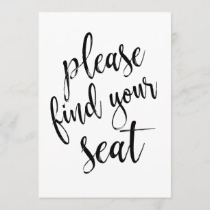 Gelieve Uw Plaats Te Vinden Betaalbaar Calligraphy Kaart