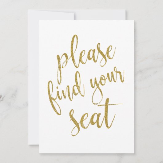 Gelieve Uw Plaats Te Vinden Gouden Glitter Betaalb Kaart (Voorkant)