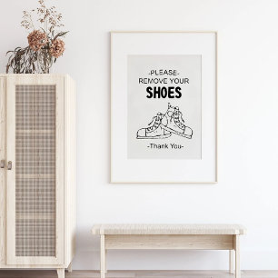 Gelieve uw schoenen uit te doen Grafisch geïllustr Poster