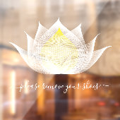 Gelieve uw schoenen uit te doen Lotus Flower Yoga  Raamsticker (Vel 2)