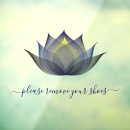 Gelieve uw schoenen uit te trekken Lotus Bloem Yog Raamsticker