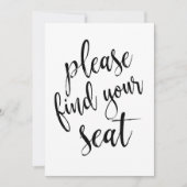 Gelieve uw stoel te vinden Betaalbaar kalligrafieb Kaart (Voorkant)