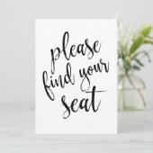 Gelieve uw stoel te vinden Betaalbaar kalligrafieb Kaart (Staand voorkant)